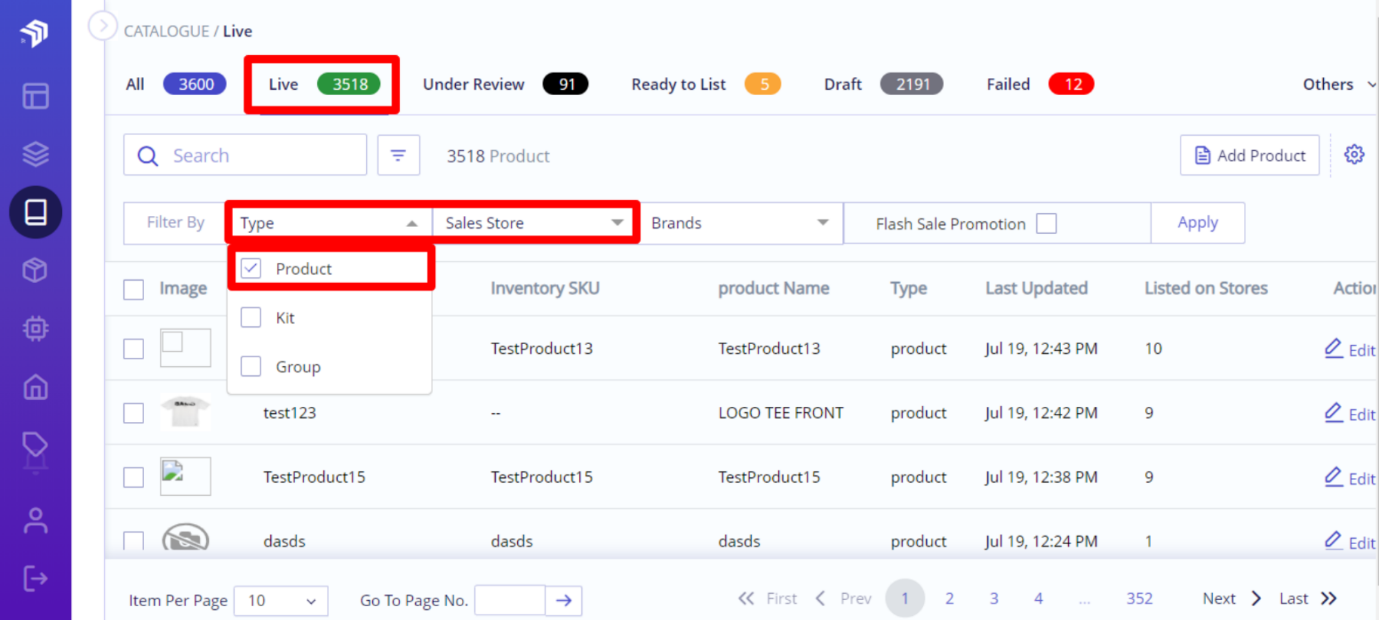 individual product live