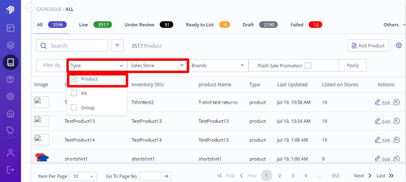 Delisted individual product