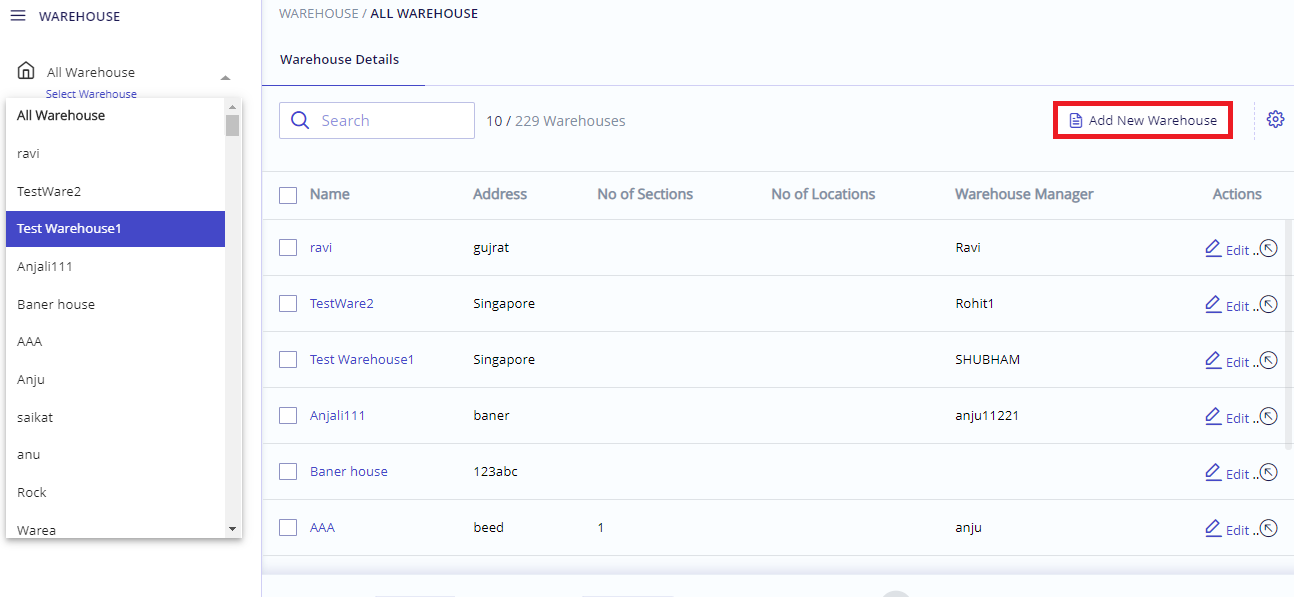 Add warehouse