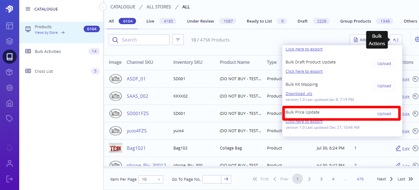upload price
