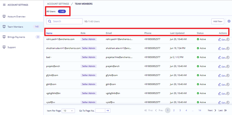 User details